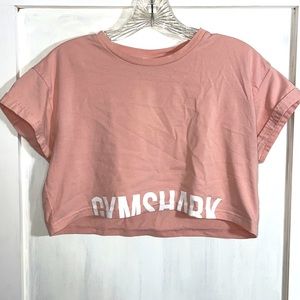 Gymshark Light Pink Fraction Crop Top - Small